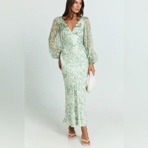 jaymes floral smocked long sleeve maxi dress Baltic Born Womens Johanna Maxi Dress | Midnight Floral